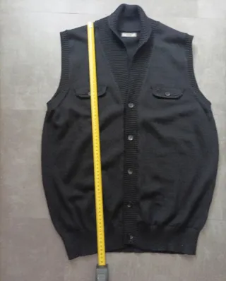 Chaleco de punto negro hombre