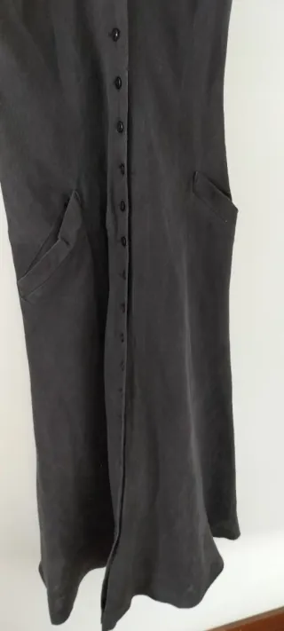Vestido Verano Lino Negro Italiano