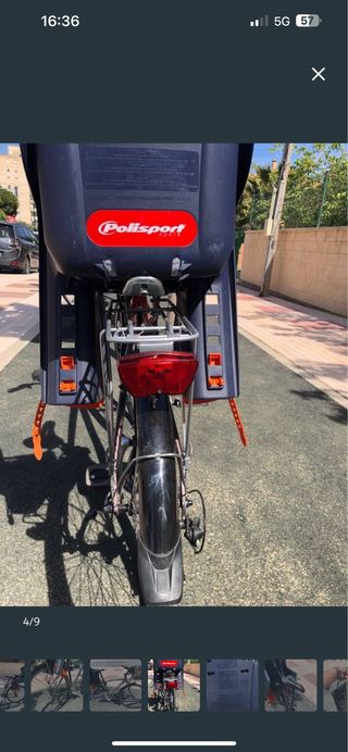 Bicicleta paseo con sillita niño