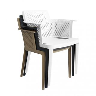 Sedia da Esterno Traforata Bianca Design Moderno