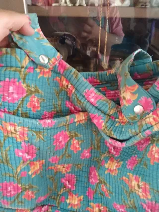 Bolso de tela estampado floral
