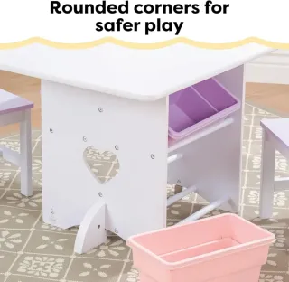 KidKraft Juego Infantil de Mesa y 2 Sillas Corazón