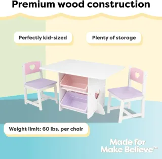 KidKraft Juego Infantil de Mesa y 2 Sillas Corazón