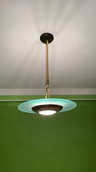 Lámpara colgante cristal y metal