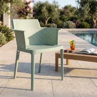 Sedia Traforata Moderna Verde Menta da Esterno
