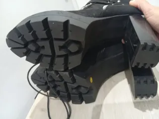 Botines tacón plataforma ante negro talla 40