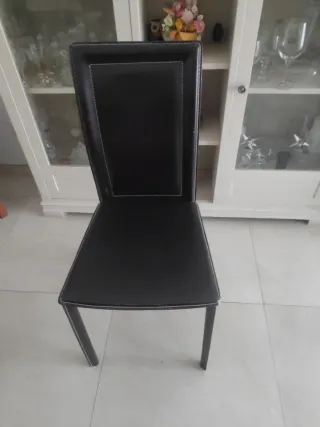 6 Sillas de salón marrón oscuro