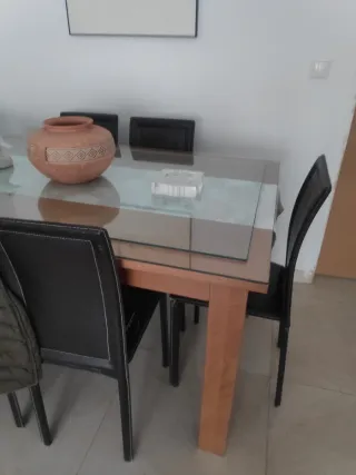 6 Sillas de salón marrón oscuro