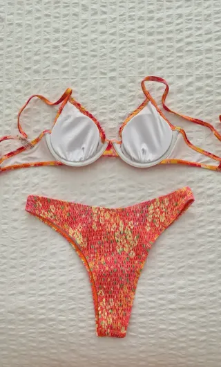Bikini Naranja y Rosa Talla M/L