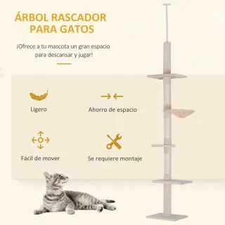 Árbol para Gatos Suelo-Techo 230-260 cm