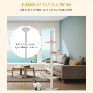 Árbol para Gatos Suelo-Techo 230-260 cm
