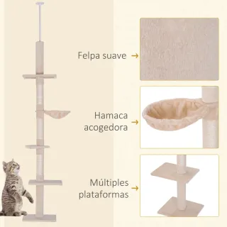 Árbol para Gatos Suelo-Techo 230-260 cm