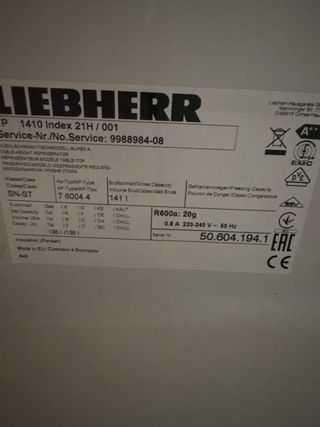 Nevera Liebherr blanca