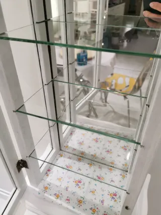 Vetrina vintage in legno e vetro