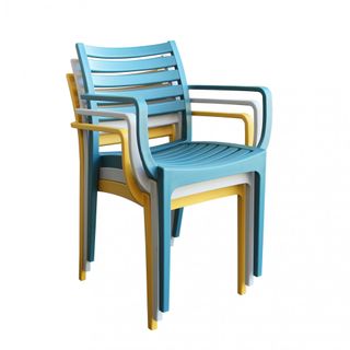 Sedia Bianca Design da Esterno in Polipropilene