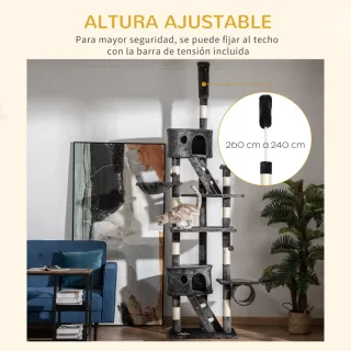 Árbol para Gatos Suelo a Techo 240-260 cm