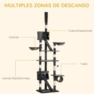 Árbol para Gatos Suelo a Techo 240-260 cm
