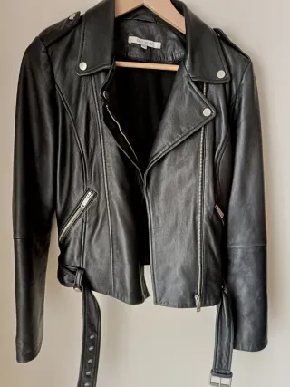 Cazadora de piel negra Easy Wear