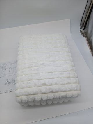 IBUYKE Sedia da Trucco Rettangolare, con Spazio di Archiviazione, Pouf Ottomano, Sedia da Tavolo da Trucco, con Piedi A