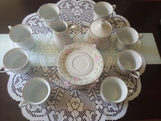 Juego de café/té porcelana floral