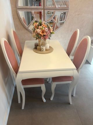 Mesa Comedor Isabelina Versalles Extensible 120x80