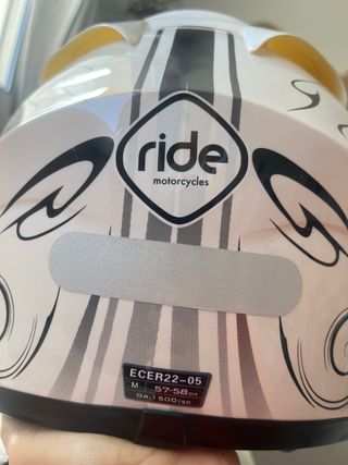 Casco Moto Blanco con Diseño