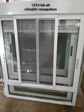Ventana aluminio 137x166 Climalit mosquitera