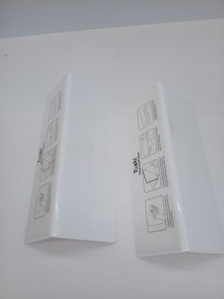 Toski Estantería de pared blanca sin taladrar, estantes autoadhesivos 11 x 30 cm, juego de 2 unidades