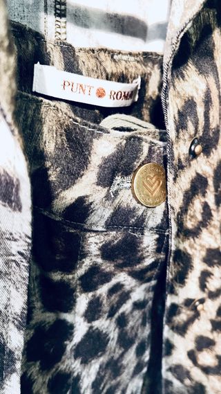 Conjunto Punto Roma Talla XL Animal Print verdoso