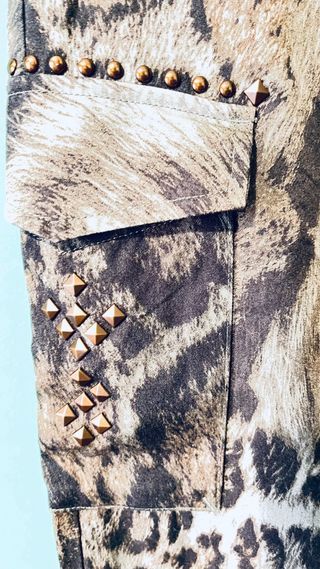 Conjunto Punto Roma Talla XL Animal Print verdoso