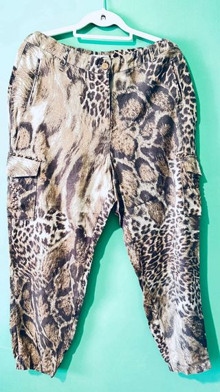 Conjunto Punto Roma Talla XL Animal Print verdoso