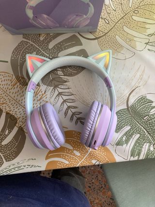 Auriculares gato Bluetooth LED y SD