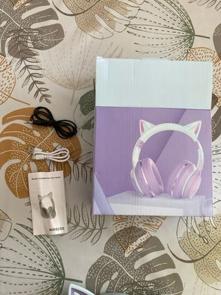 Auriculares gato Bluetooth LED y SD