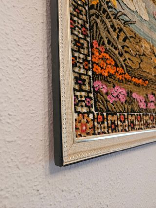 Tapiz Vintage Pavo Real mas marco de 160x100cm