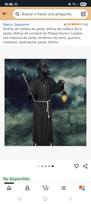 Disfraz Doctor Peste Negra Talla Única