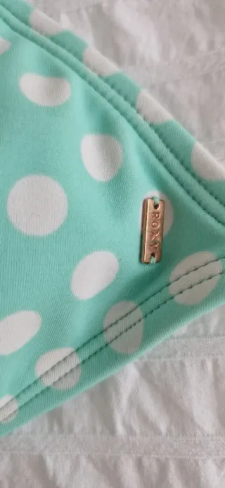 Bikini Roxy Verde y Blanco Lunares