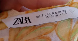 Conjunto short y Top Zara floral amarillo y blanco