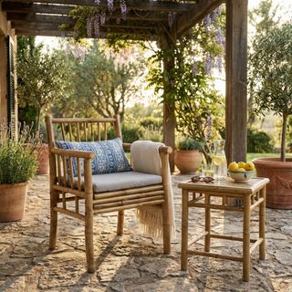Sedia in Bamboo Naturale da Giardino Stile Boho