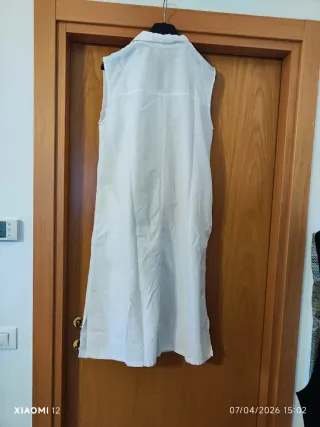 Abito smanicato stile vintage bianco L