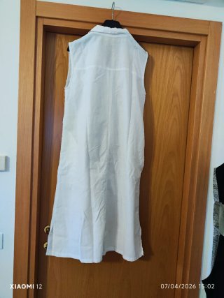 Abito smanicato stile vintage bianco L