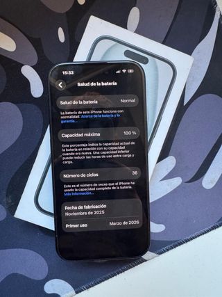 iPhone 15 Negro 100% batería