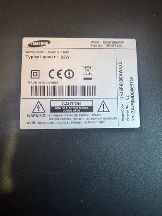 Samsung Smart TV 46” (UE46F6400AW) Televisor Sams