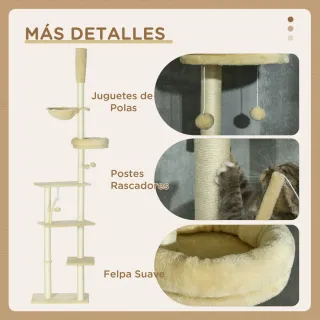 Árbol para Gatos Suelo-Techo 230-250 cm
