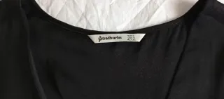Camisa Stradivarius Negra/ Blanca viscosa Talla S