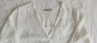 Camisa Stradivarius Negra/ Blanca viscosa Talla S