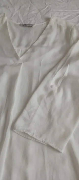 Camisa Stradivarius Negra/ Blanca viscosa Talla S