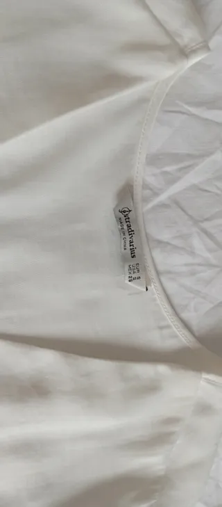 Camisa Stradivarius Negra/ Blanca viscosa Talla S