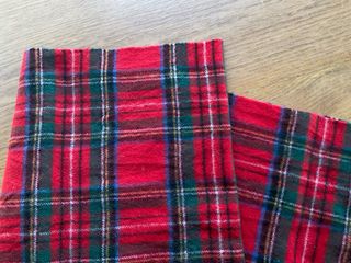 Bufanda Lana Cuadros Escoceses Vintage Roja