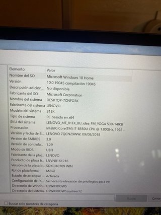 Lenovo Yoga 530 14” i7 Táctil Convertible