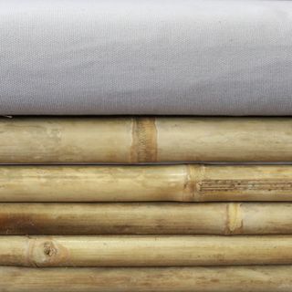 Poltrona Relax Grigia 80 cm per Giardino in Bamboo